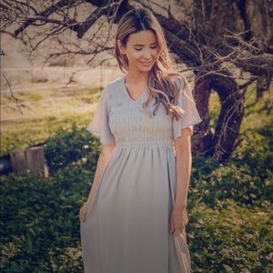 Grey Hi-Low Maxi Dress